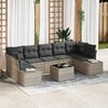 vidaXL Set Divano da Giardino 8 pcs Grigio chiaro Poly Rattan