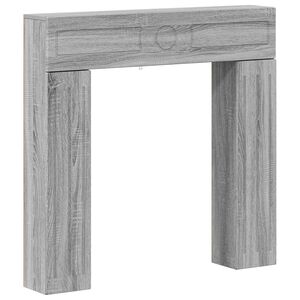 vidaXL Cornice per camino Sonoma grigio 102 x 18 x 100,5 cm