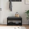 vidaXL Panca per ingresso con cuscino Rovere Nero 83 x 38 x 45 cm