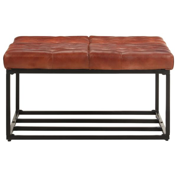 vidaXL Pouf Marrone Scuro 80x80x43 cm in Pelle Vera