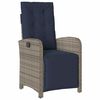 vidaXL Sedia Reclinabile da Giardino con Poggiapiedi Grigia Polyrattan