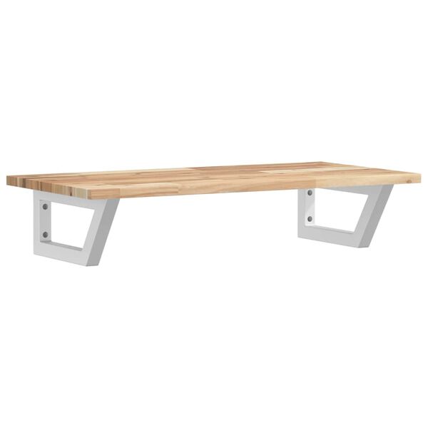 vidaXL Ripiano a Parete per Lavabo in Acciaio e Massello di Acacia