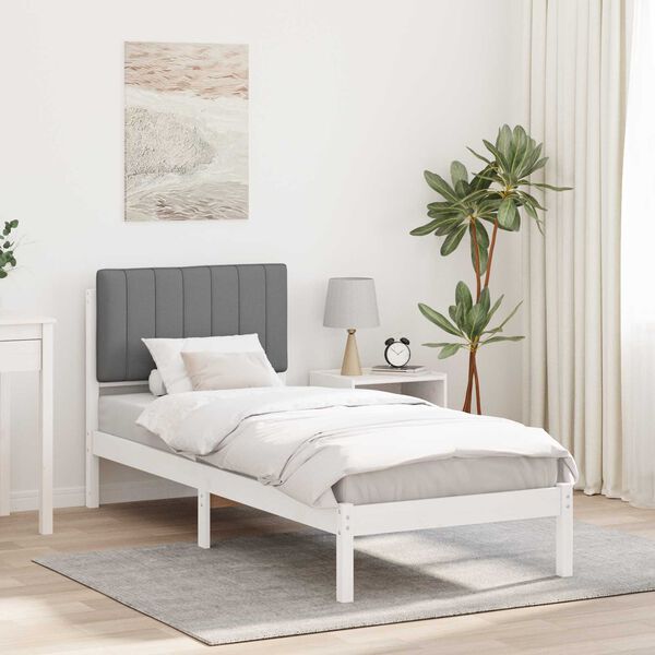 vidaXL Letto con Testiera Rivestita Grigio chiaro 80 x 200 cm