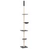 vidaXL Albero per Gatti Pavimento Soffitto Grigio Scuro 263,5-289,5 cm