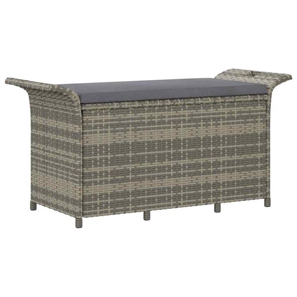 vidaXL Panca da Giardino con Cuscino Grigio 116x46x57 cm in Polyrattan