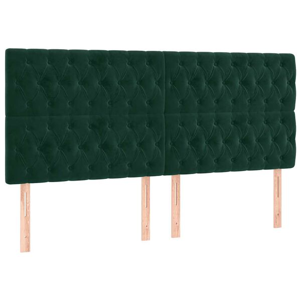 vidaXL Testiera Verde Scuro 180x7x118/128 cm Velluto