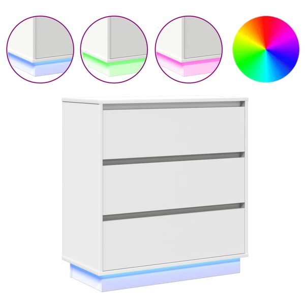 vidaXL Armadio da Notte Bianco 71 x 34,5 x 75 cm Legno multistrato