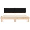 vidaXL Letto con Testiera Rivestita Nero 200 x 200 cm Pino massello