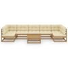 vidaXL Set Salotto Giardino e Cuscini 8 pz Legno Massello Pino Ambra