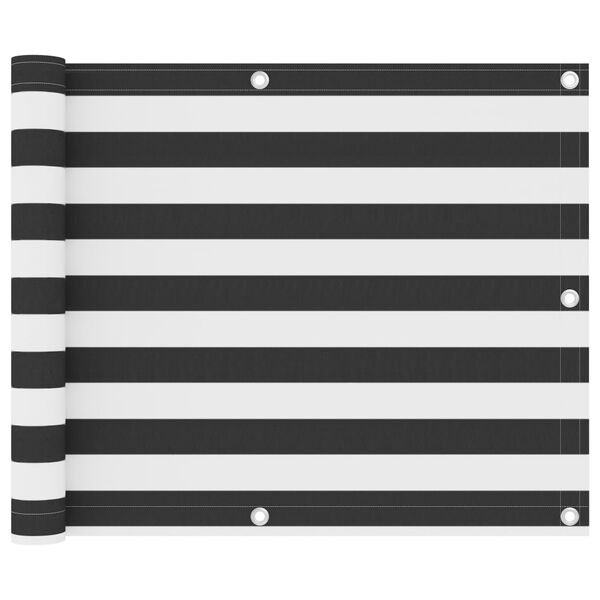 vidaXL Paravento Balcone Antracite e Bianco 75x400cm in Tessuto Oxford