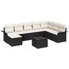 vidaXL Set Divano da Giardino 9 pz Nero polyrattan