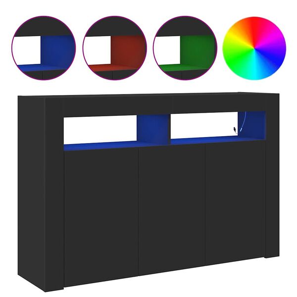 vidaXL Credenza Nero 116 x 30 x 75 cm Legno multistrato