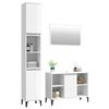 vidaXL Set Mobili da Bagno 3 pz Bianco Lucido in Legno Multistrato