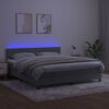 vidaXL Letto a Molle con Materasso e LED Grigio Chiaro 180x200 cm Velluto