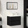 vidaXL Mobile Lavabo Rovere Nero 60x38,5x45 cm in Legno Multistrato