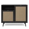 Finori Credenza Vienna 01A Nera con Stampa Rattan