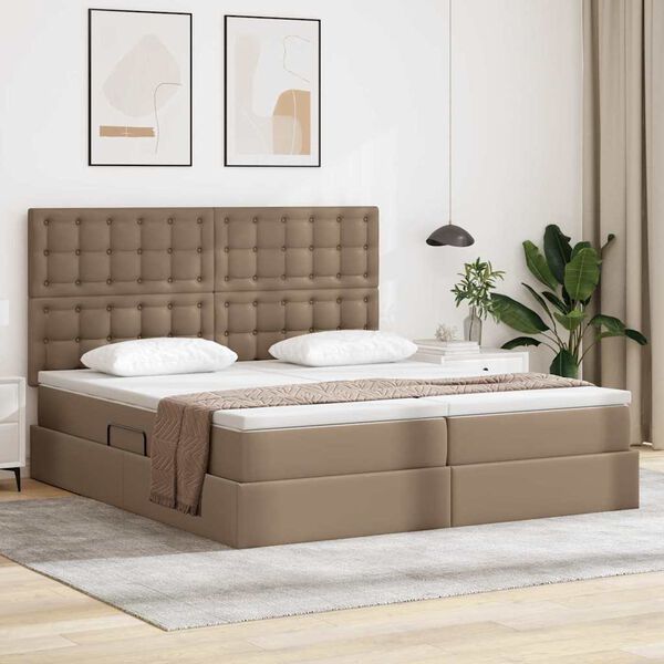 vidaXL Letto con contenitore e materasso Cappuccino 180 x 200 cm