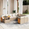 vidaXL Set Divano da Giardino 10 pz con Cuscini Beige in Polyrattan