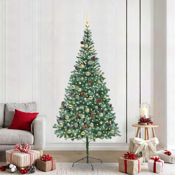 vidaXL Albero di Natale artificiale Verde 210 cm PVC e Acciaio