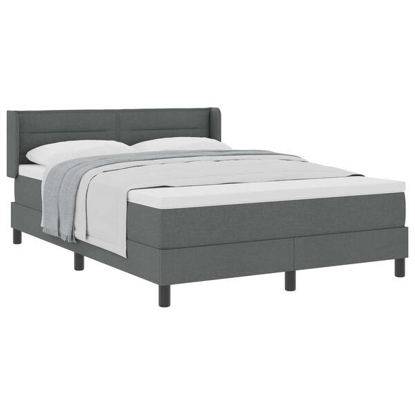 vidaXL Letto a molle con testiera Grigio scuro 190 x 140 cm Poliestere