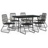 vidaXL Set da Pranzo da Giardino 7 pz Nero in Rattan PVC