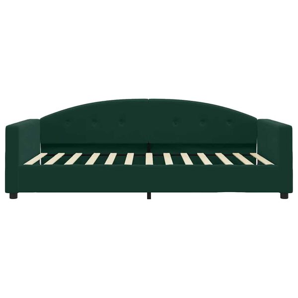 vidaXL Divano Letto con Materasso Verde Scuro 100x200 cm in Velluto
