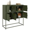 vidaXL Credenza Verde Oliva 100,5x39x79 cm in Acciaio