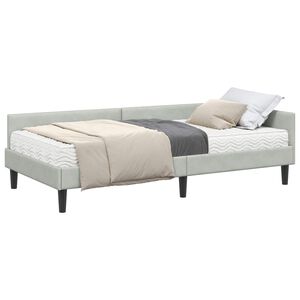 vidaXL Struttura Letto Angolare con Materasso 2 pcs Grigio chiaro