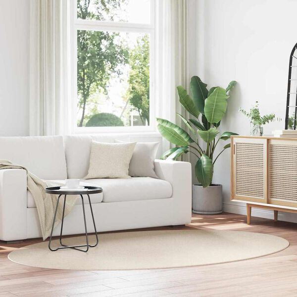 vidaXL Tappeti per area Ovale HUARTE Beige 160 x 230 cm