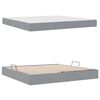 vidaXL Letto con contenitore e materasso Grigio chiaro 200 x 200 cm