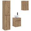 vidaXL Set di mobili per il bagno 3 pz Rovere Artigianale