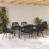 vidaXL Set da Pranzo per Giardino con cuscino 7 pcs Nero polyrattan