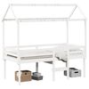 vidaXL Letto a Soppalco con Tetto Bianco 80x200 cm in Legno di Pino
