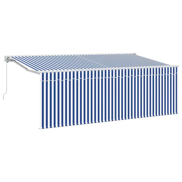 vidaXL Tenda Retrattile Blu e Bianco 400 x 200 cm