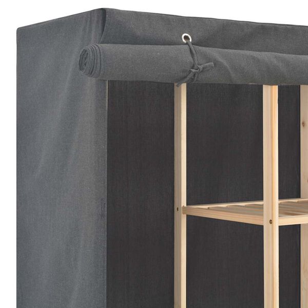 vidaXL Armadio Grigio 173x40x170 cm in Tessuto