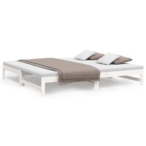 vidaXL Dormeuse Estraibile Bianca 2x(80x200) cm Legno Massello di Pino
