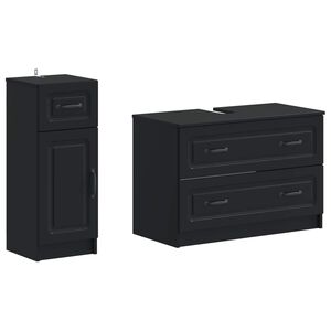 vidaXL Set di Armadi da Bagno da 2 Pezzi UTRECHT Nero