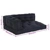 vidaXL Cuscino per Divano Pallet 3 pcs Antracite 120 x 80 x 38 cm