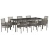 vidaXL Set da Pranzo per Giardino 9 pcs Grigio polyrattan