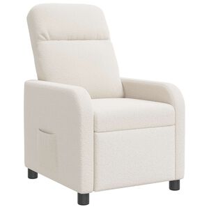 vidaXL Poltrona reclinabile Crema Boucl&eacute;