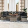 vidaXL Set Divano da Giardino 9 pcs Grigio polyrattan