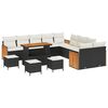 vidaXL Set Divano da Giardino con cuscino 14 pcs Nero e Crema