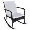 vidaXL Sedia a Dondolo da Giardino Nera in Polyrattan