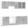 vidaXL Unit&agrave; Cucina Lyon 8 pcs Legno multistrato