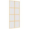 vidaXL Porta Scorrevole Dorata 90x205 Vetro Smerigliato ESG Alluminio