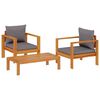 vidaXL Set Divano da Giardino 3pz con Cuscini Legno Massello di Acacia