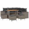 vidaXL Set Divano da Giardino 9 pz Grigio polyrattan