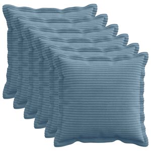vidaXL Federa 6 pz HOUTEN Blu 30 x 30 cm corduroy