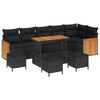 vidaXL Set Divano da Giardino con cuscino 10 pcs Nero