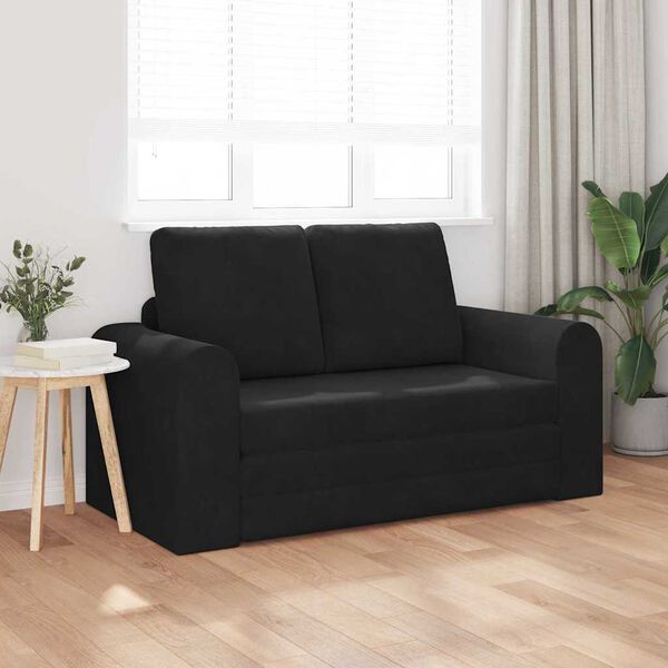 vidaXL Divano letto 60cm Nero Velluto